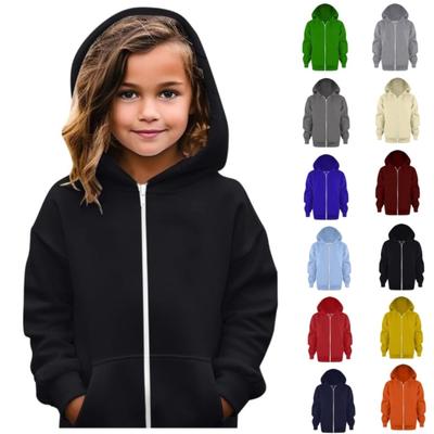 Jungen Mädchen Kinder Zip Up Hoodie Lose Einfarbig Mit Kapuze Sport Shirt Sweatshirt Jacke Mäntel Mit Tasche