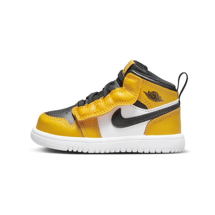 New Jordan Air Jordan 1 Mid Alt High Top Basketball Shoes Black Yellow Infant And Toddler AR6352-701