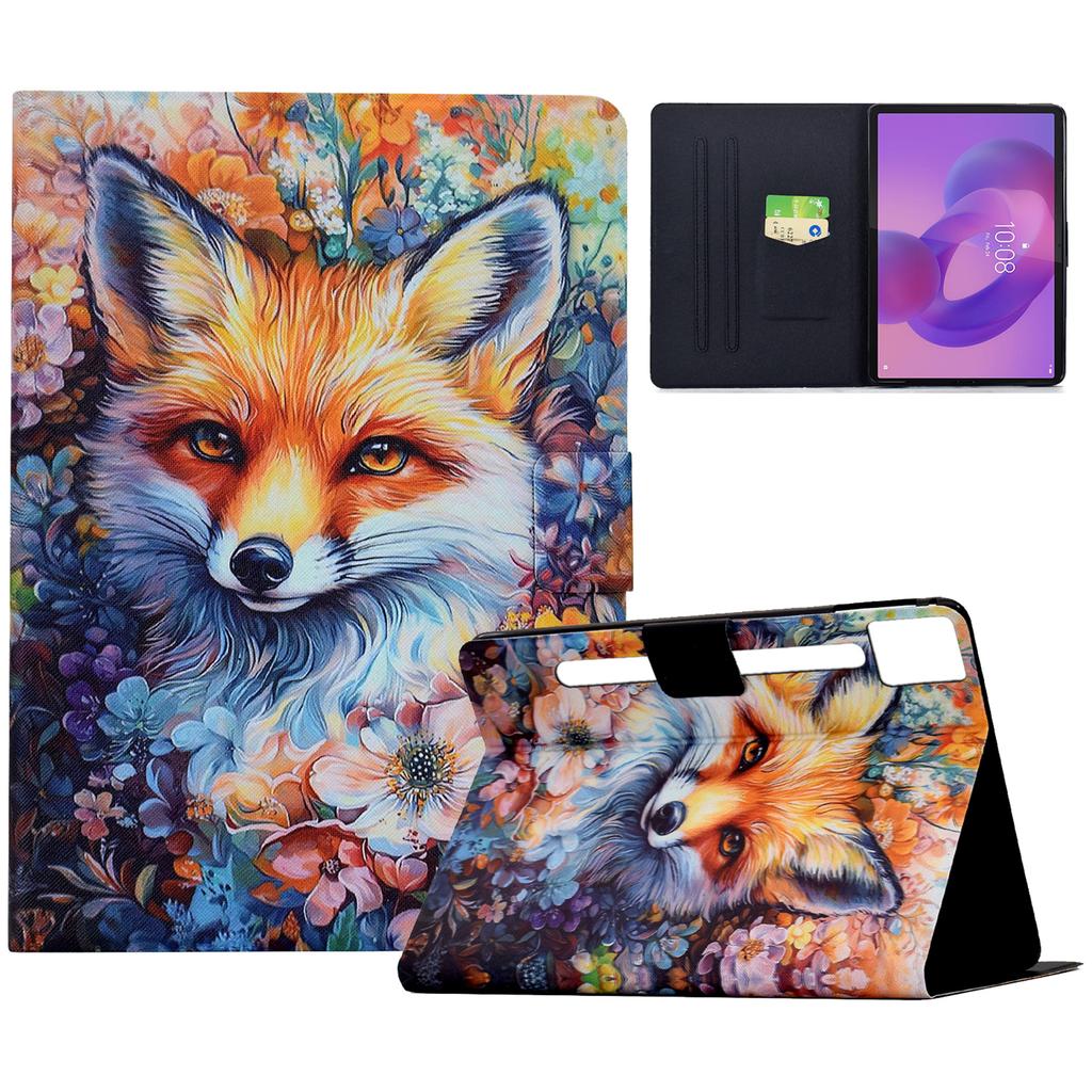 For Lenovo Idea Tab Pro/Tab P12 Pro Gen 2 Case Colorful Pattern Painting Card Slots Stand Leather Tablet Cover with Auto Sleep/Wake