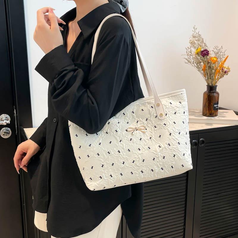Large Capacity Summer Bow New Casual Shoulder Armpit Bag Class Commute Portable Tote Bag