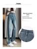 Women's High-Waisted Color Block Patchwork Wide-Leg Jeans