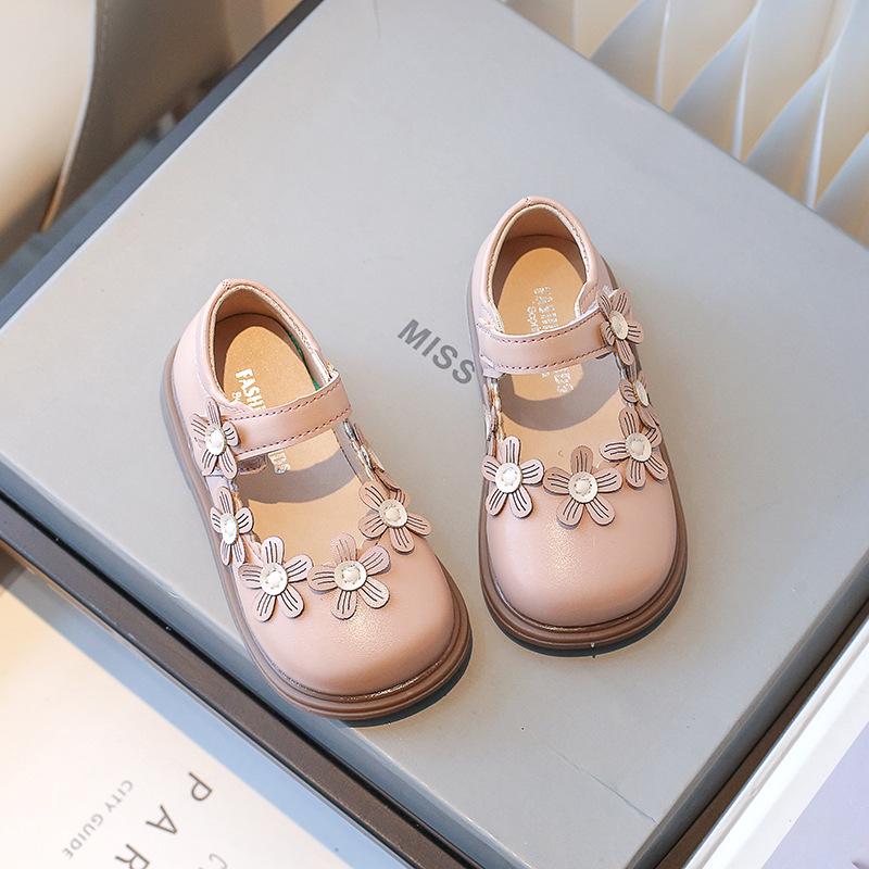 Frühling/Herbst 2026 Prinzessin Kleinkind Loafer für Mädchen - Leder Blumenschuhe