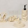 Resin Bathroom Utensils Lotion Bottle Soap Dish Mouthwash Cup Holder Toothbrush Holder Home Accessories Flower Bathroom Products
