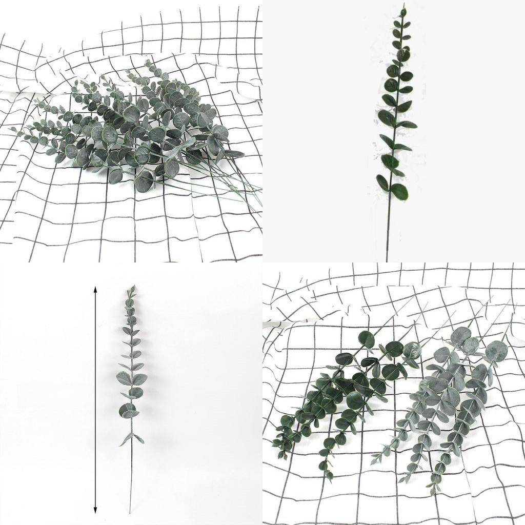 Faux Eucalyptus Citriodora Green Leaf Plant Flower Arrangement For Living Room Decor