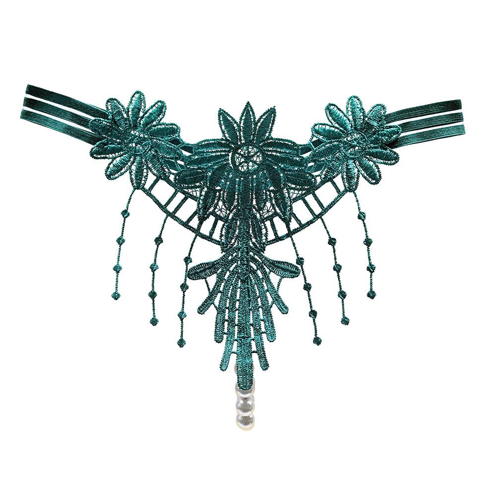 Sexy Panties Female Tipsy Fringed Embroidery Temptation Hot Hollow Flirting Massage Pearl Couple Sexy Thong