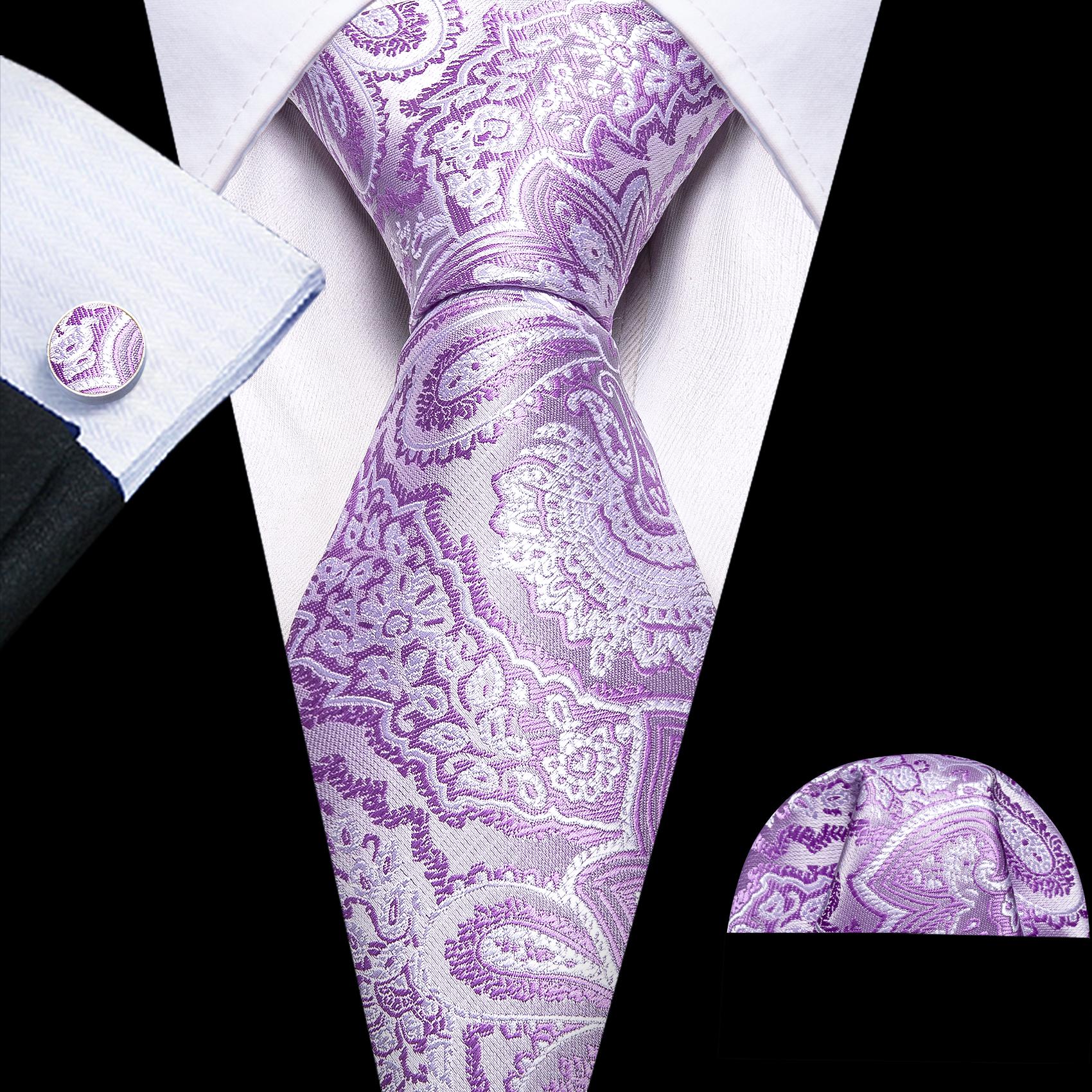 

Barry.Wang Краватка Хустка Запонки Набір Чорно-зелена смужка Жакардові ткані весільні N-5941