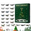 24 Days Aircraft Calendar Advent Christmas Countdown Calendar With 24 2D Warbirds Pendant Acrylic Decorative Charm Navidad Gift