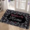 Retro Inspirational Quote Floral Welcome Door Mat English Word Pattern NonSlip Rug for Entryway Bedroom Door Mat Home Decor