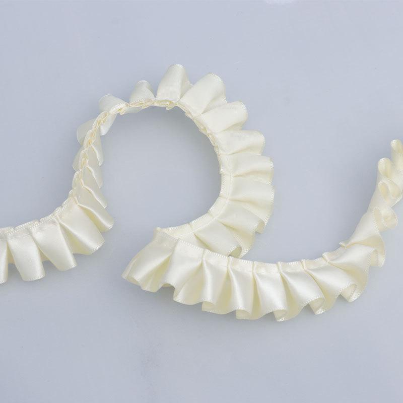 Crafting Materials Elegant Multifunction 2.5cm Single Polyester Ruffled Lace Clothing Skirt Doll DIY Craft Hat Jewelry Accessories Home Decoration