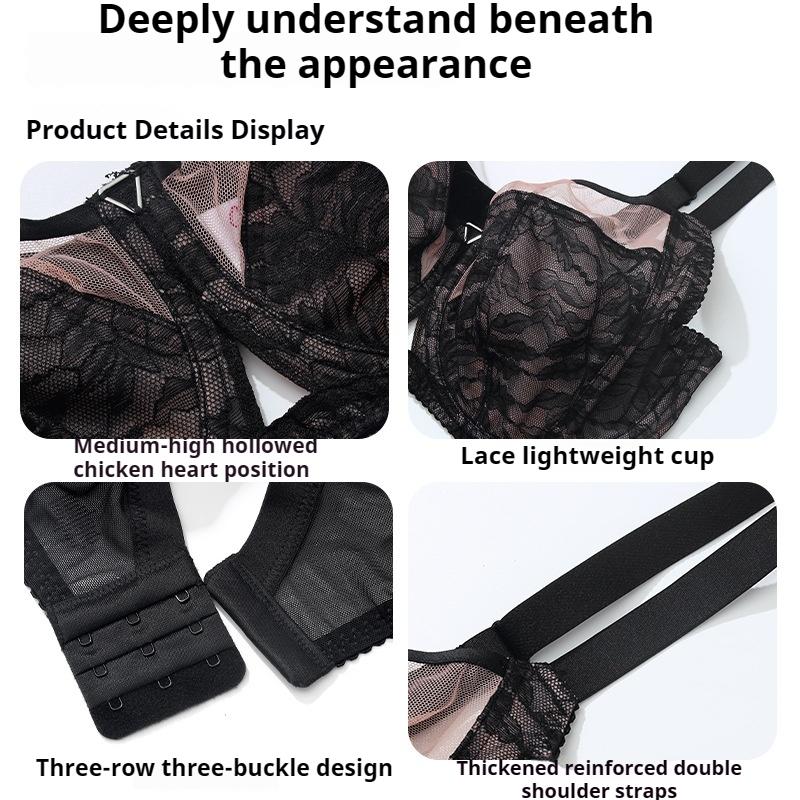 Hot-selling Plus-size Lingerie, Full-cup Lace Bras That Make Busts Look Smaller