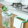 1pc Green And Stylish Covered Hanging Garbage Bag Rack, Portable Multifunctional Cabinet Garbage Bag Holder