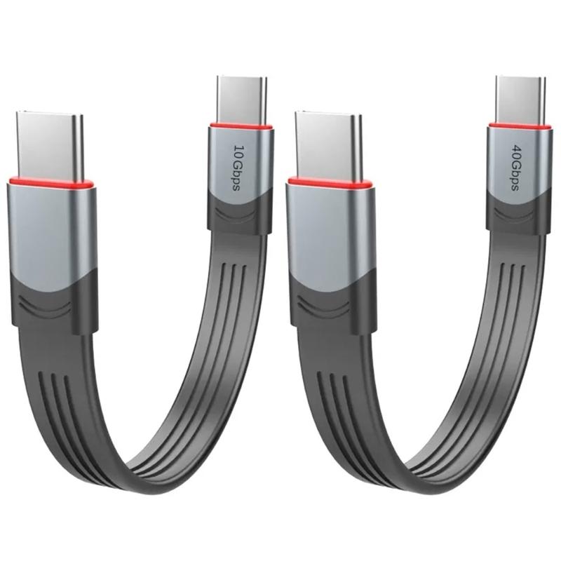 Short USB C Cable 60W PD Fast Charging Cable USB 3.1 Type C 40Gbps Short USB C to USB C Cable for 3 Device