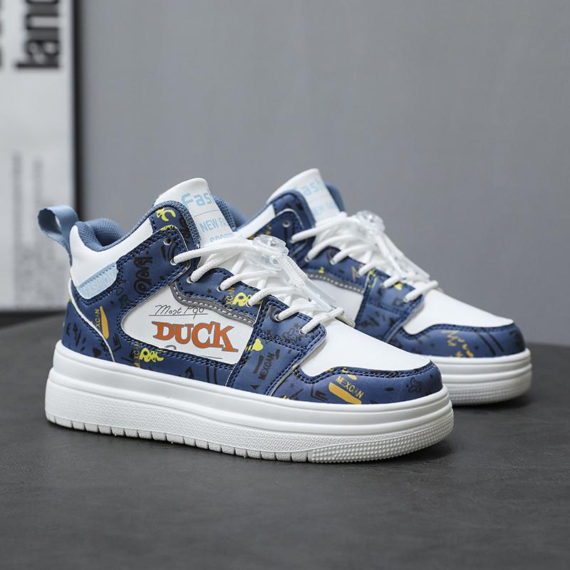 

Обувь для мальчиков, новая детская спортивная обувь на весну и осень, повседневная обувь для сноубординга, обувь для детей среднего и старшего возраста, зимние высокие белые туфли бренда Tide 44