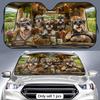 Funny Schnauzer Dog Sun Visor Reusable Double-Sided Windshield Sun Visor UV Block Portable Heat Shield Cover