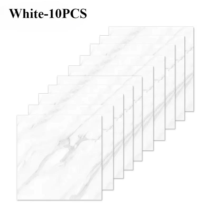 10/20/40PCS Simulated Thick Marble Tile Wall Sticker PVC Waterproof Self-adhesive Living Room Toilet Kitchen Home Floor Sticker