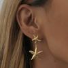 Fashion Starfish Drop Earrings for Women Girls Star Shaped Dangle Statement Earrings Summers Holiday Beach Jewelry Gift