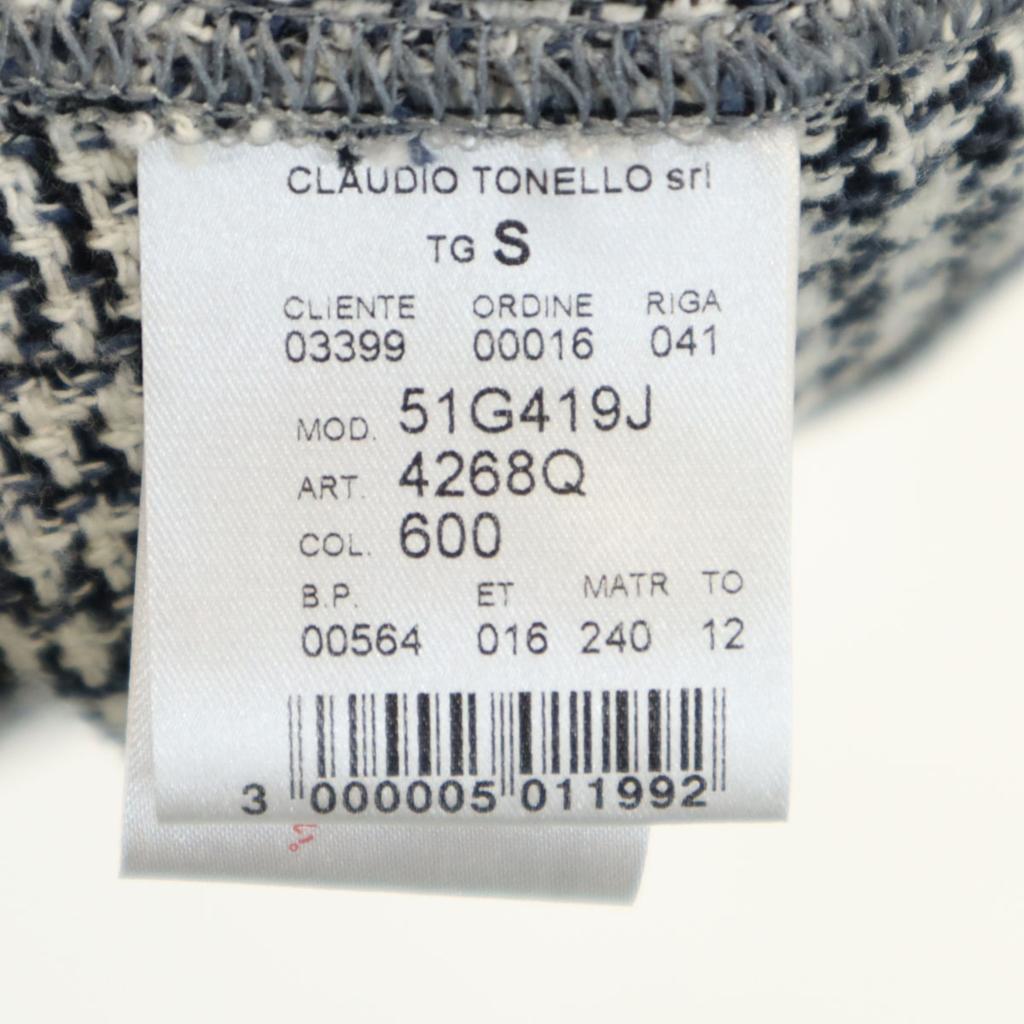 T-JACKET made in Italy Check Pattern Long sleeve light tweed tailored jacket Men's Used