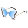 High-end Rhinestone Oversized Butterfly Sunglasses for Women, Sunshade Sunglasses, UV Protection Glasses