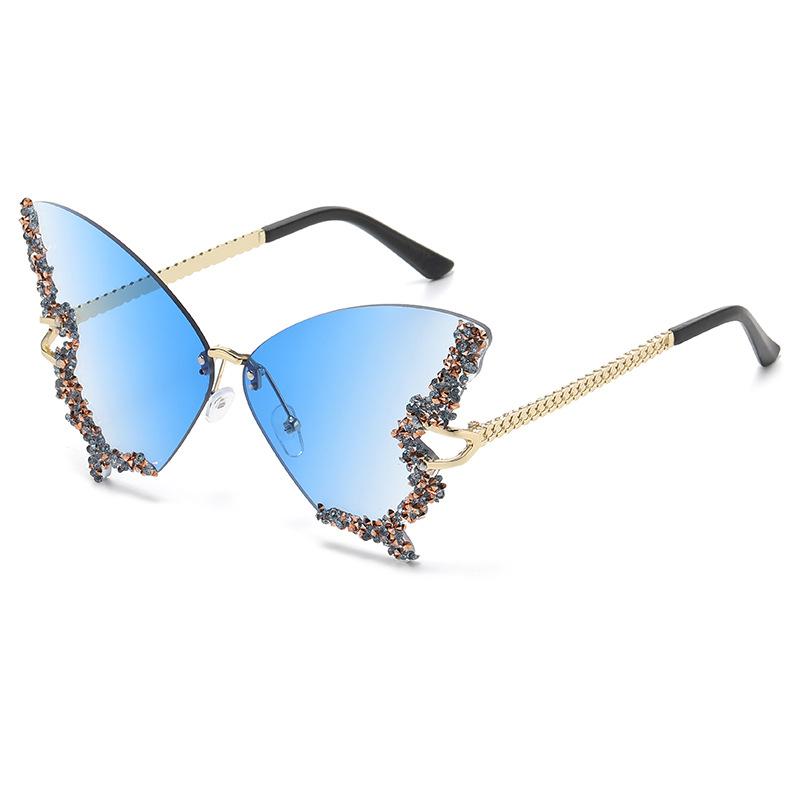 High-end Rhinestone Oversized Butterfly Sunglasses for Women, Sunshade Sunglasses, UV Protection Glasses