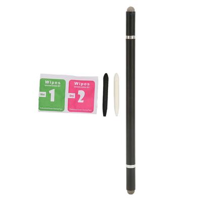 Black Stylus Pen 4 In 1 Multifunctional Accurate Positioning Capacitive Stylus with 2 Fiber Nibs