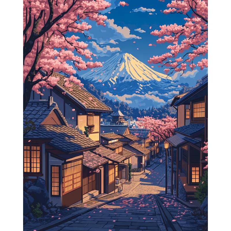 CHENISTORY Diy Paint By Numbers For Adults Kits Acrylic Paint Purple Landscape On Canvas Numbers Painting For Home Decors