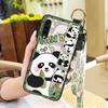 Shockproof Wrist Strap Phone Case For LG Velvet 4G/5G Silicone Soft case Durable Kickstand Cartoon Lanyard Panda Ring