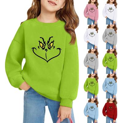 Christmas Day Girls Round Neck Pullovers For Kids Printed Baby Tops