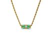 Sweet Charm Enamel Eye Pendant Necklace Wish Card Hexagonal Neck Chain  Summer Beach