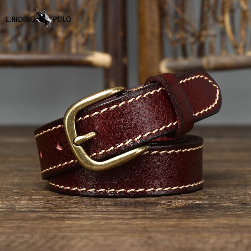 Retro Trend All-match Stitching Decorative Belt for Women Pure Cowhide Hot Jeans Belt