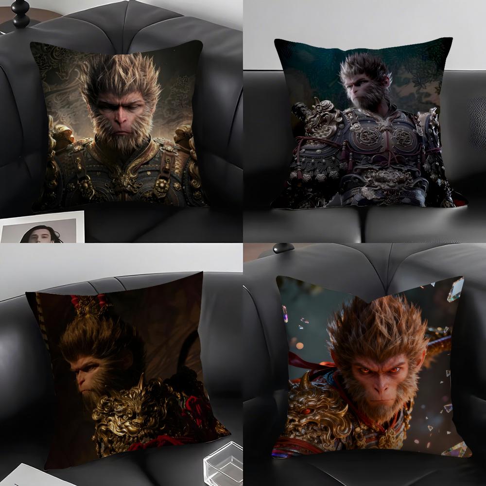BBlack MythH Game Cushion Cover Pillowcase Ultra Soft Skin Friendly Fabric Cloud Like Comfort Concealed Zipper