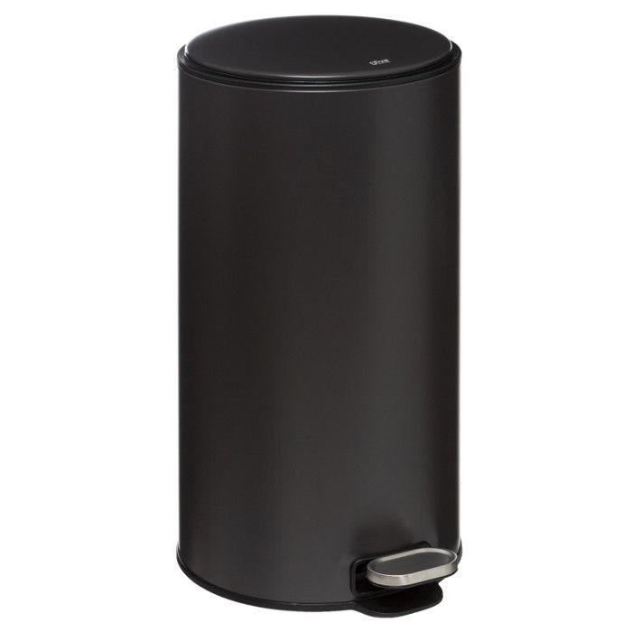 Poubelle métal "Delta" 30 litres Atmosphéra - Noir