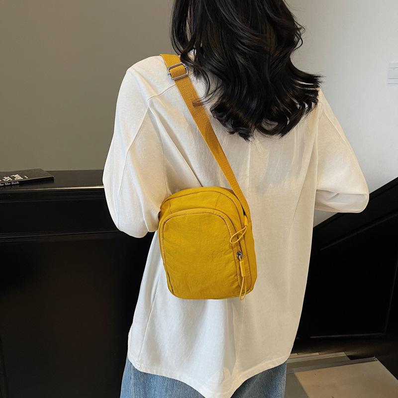 Nylon cloth bag women's summer fashion casual versatile shoulder bag wide shoulder strap crossbody small square bag