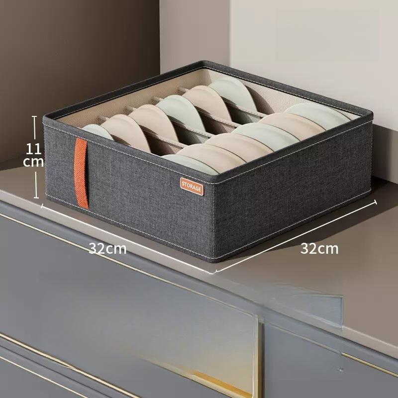 Foldable Underwear Storage Box Divided Organizer with Compartments for Closet