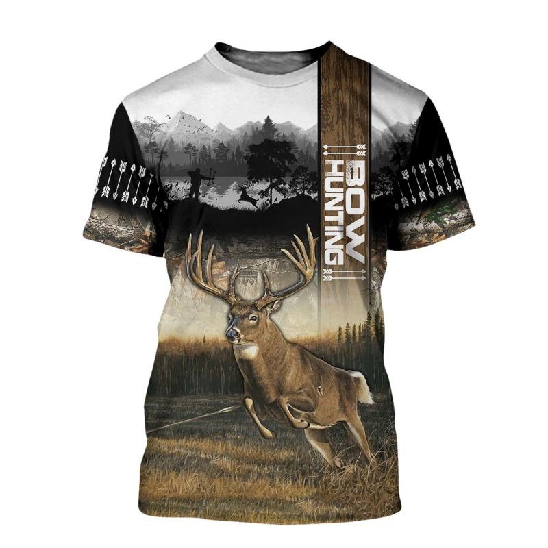 Personalized Name Wolf / Deer Hunting 3D All Over Printed Men's Fashion t shirt Summer Unisex Casual short sleeve T-shirt TX299