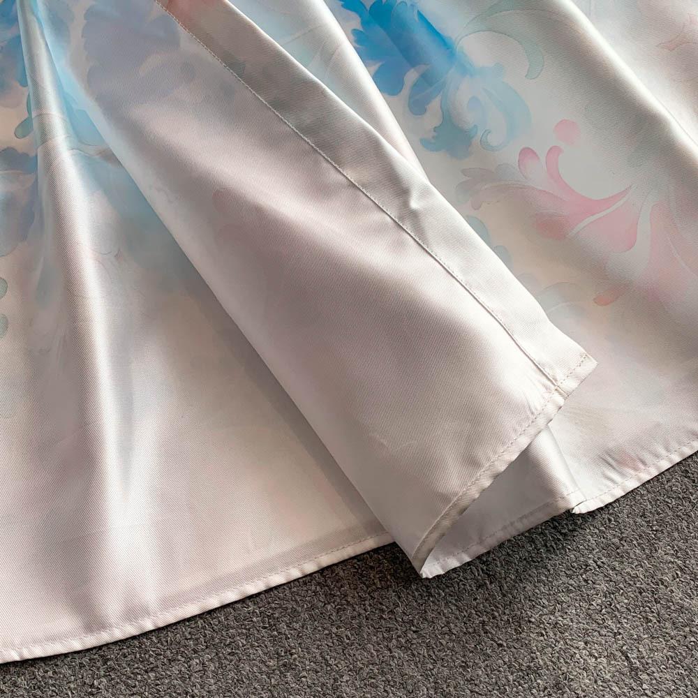 Rochii Lungi Elegante cu Imprimeu Floral Femei Vară Vacanță Mânecă cu Volane Dintr-o Bucată Petrecere Vintage Retro Rochii de Seară