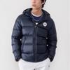 Converse Down Jackets Men's Navy Blue Hooded Moderate Puffer Jacket MCJ213-023