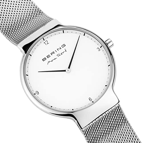 BERING Men's Analog Quartz Watch, Max Lune Collection, Stainless Steel Strap & Sapphire Crystal (15540-004), Officially Imported, 3-Year Internal Warr