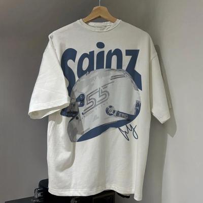Camiseta Carlos Sainz Williams F1 Sainz 55 Camiseta de Carreras Camiseta de Fórmula 1 Verano Algodón Puro Camiseta de Hombre Ropa Infantil