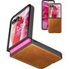 Foluu for Motorola Razr+ (Plus) 2024 Case, with Front Built-in Screen Protector, PU Leather + Hard PC Shell Ultra Thin Slim Durable Protective Phone