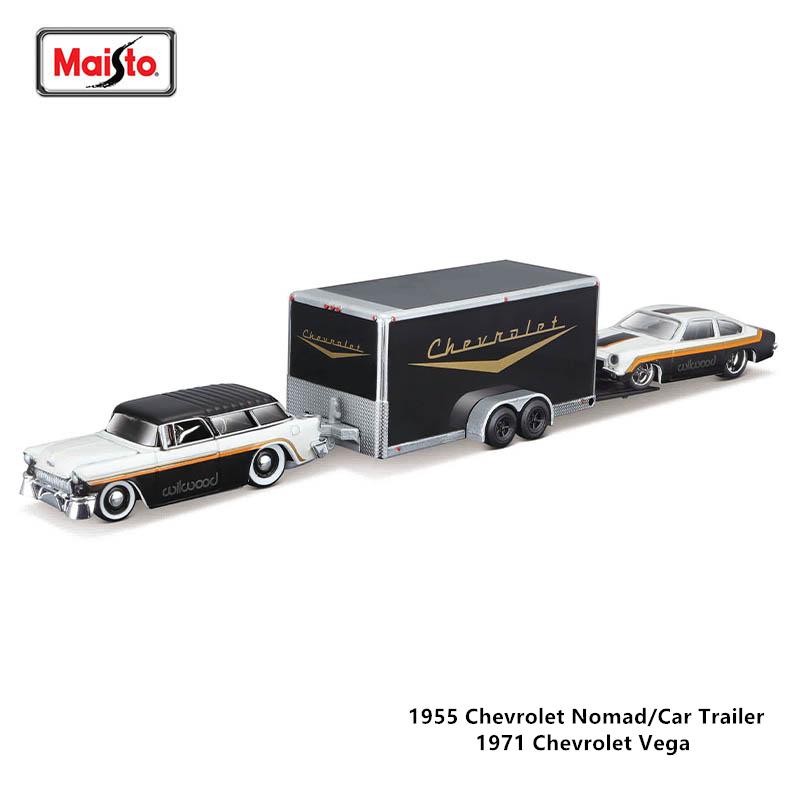 Maisto 1:64 1979 Chevrolet® K5/Car Traller/1971 chevrolet vega Blazer die-cast precision model car Model collection gift