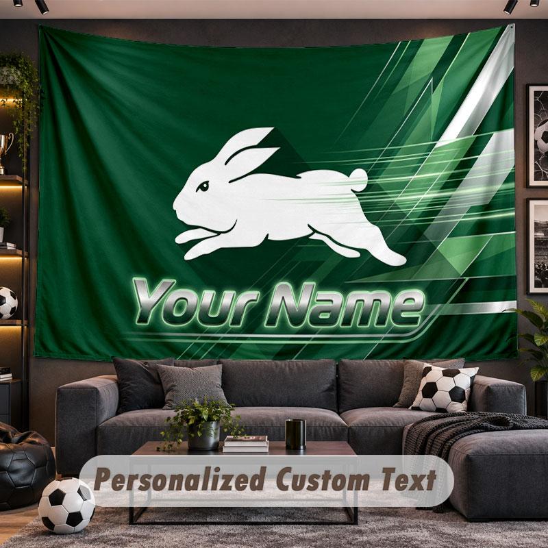 Wall Hanging Tapestry Custom NameSouth Sydney Rabbitohs Pattern Personalized Printed Fabric Wall Decor