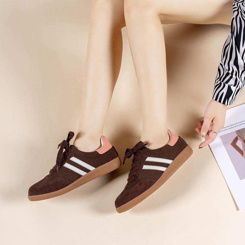 ~ Retro versatile color matching platform women's tide autumn and winter leisure sports board shoes flat white shoes