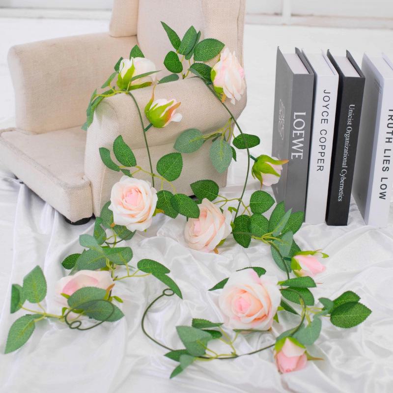 Artificial Rattan Rose Vine for Ceiling & Wall Decor - Wedding & Pipe Covering