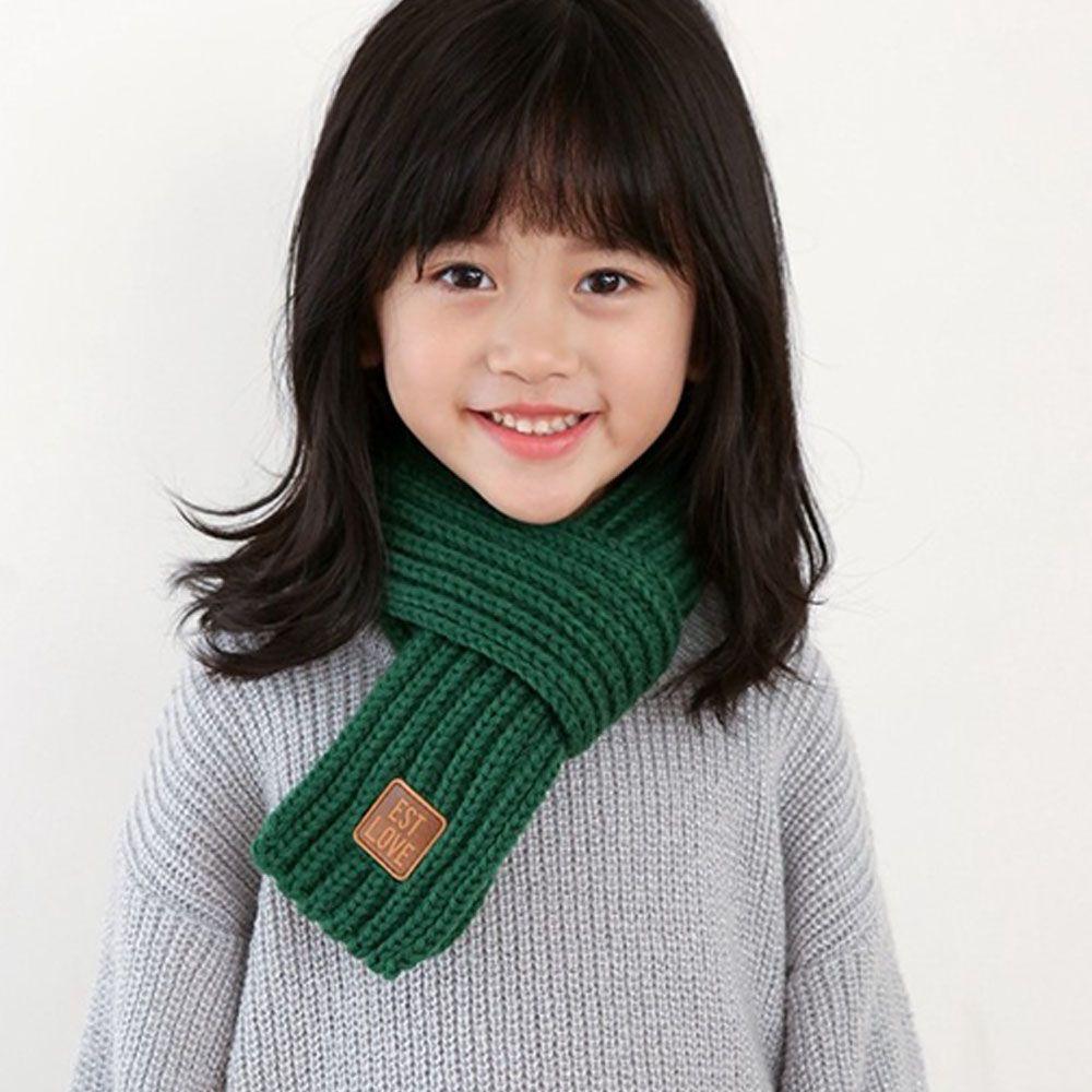 Winter Lederetikett Baby einfarbige gestrickte Halsmanschette Nackenwärmer