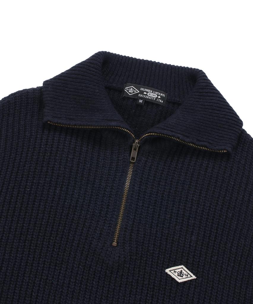 COLUMBIA UNIVERSITY 1754 Crown Overfit Half Zip-Up Sweater Crown Navy