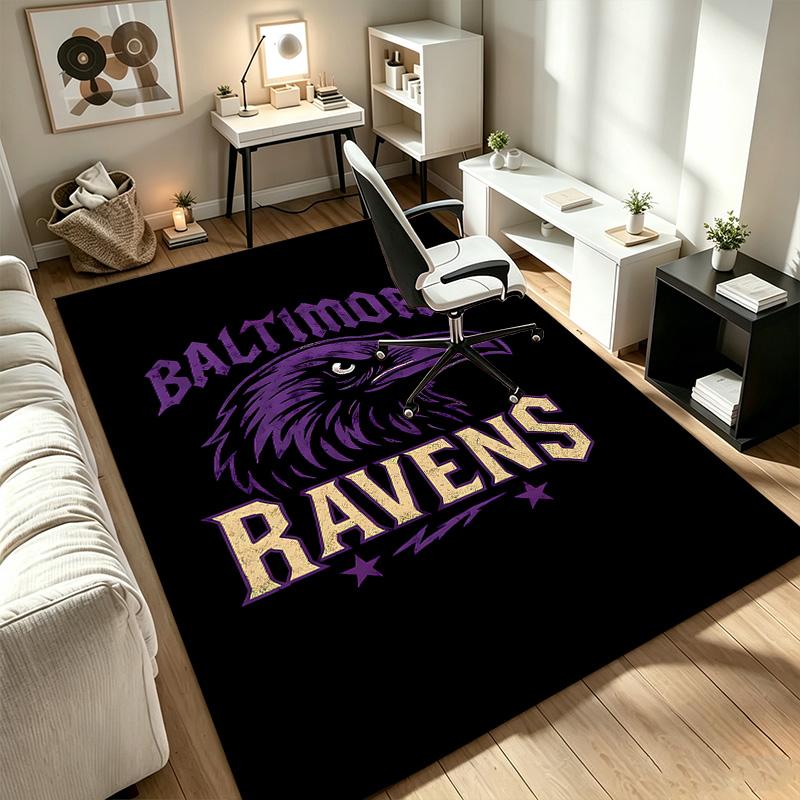 Baltimore Ravens  Carpet Non-slip Indoor Mat Suitable for Office Chair Living Room Computer Desk Decorative Home Office Carpet Polyester Fiber Mat 800