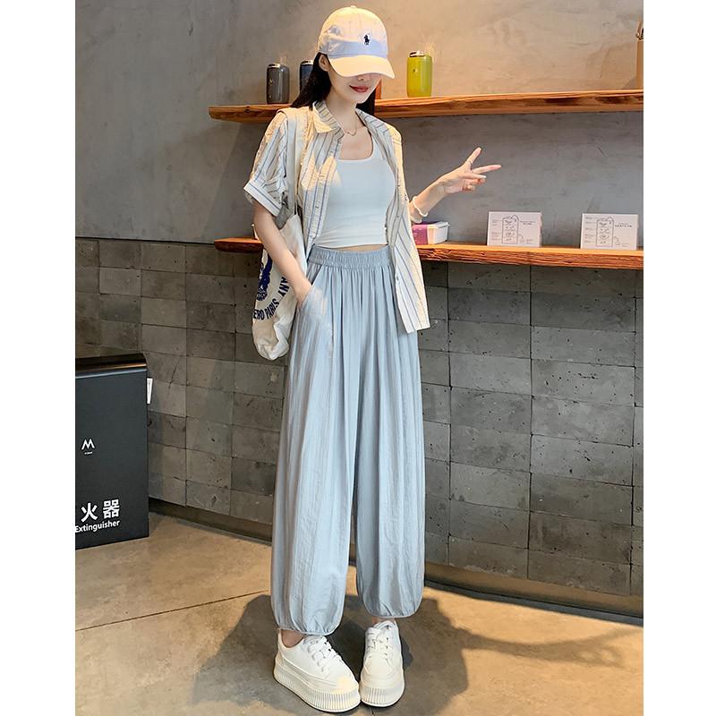 

Quick-drying Yamamoto pants women s summer thin nine-point ice silk leggings sweatpants radish bloomers XL