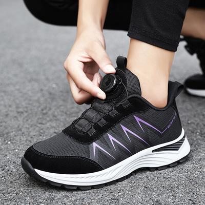 Spring and Summer Parents Couple Sports Shoes Rotating Button Free Lace-up Casual Shoes Walking Shoes