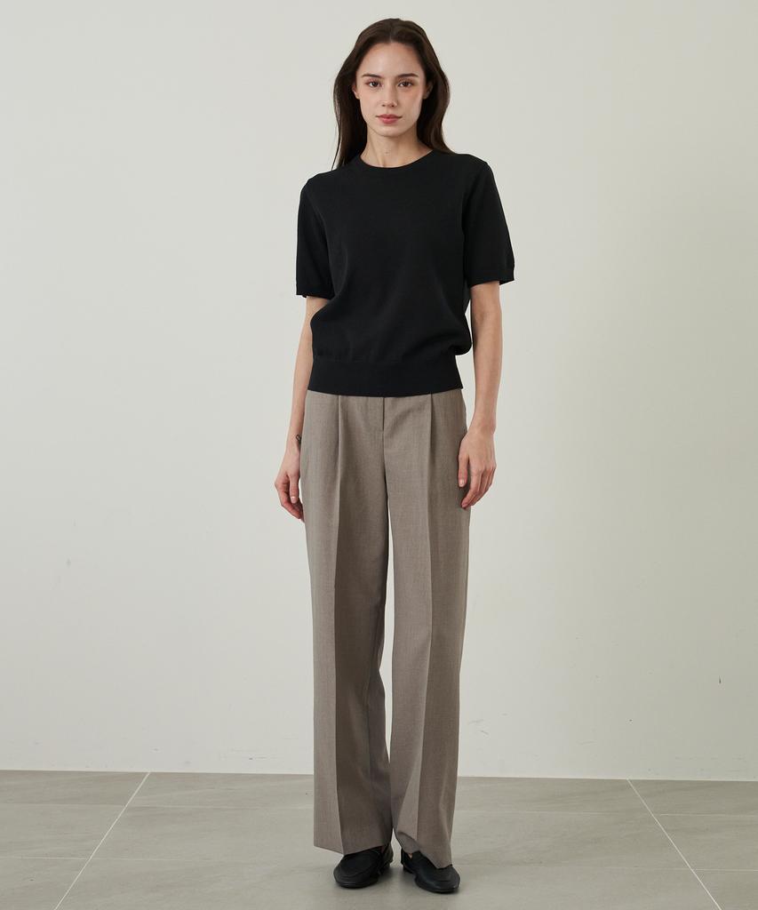210EDIT Women'S Cool Silky Nen Pintuck Wide Slacks _Ze2Pt520_Wbr