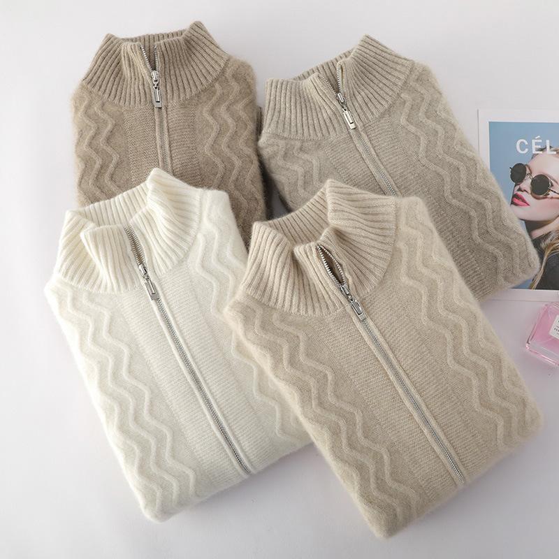 

Heavy Twisted Flower Stand-alone Wool Cardigan for Women In Autumn and Winter Loose and Versatile Cashmere Knitted Top Fashionable Thermal Jacket S